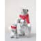 Hello Honey® 11" Gray, White & Red Faux Fur Standing Bear with Scarf
